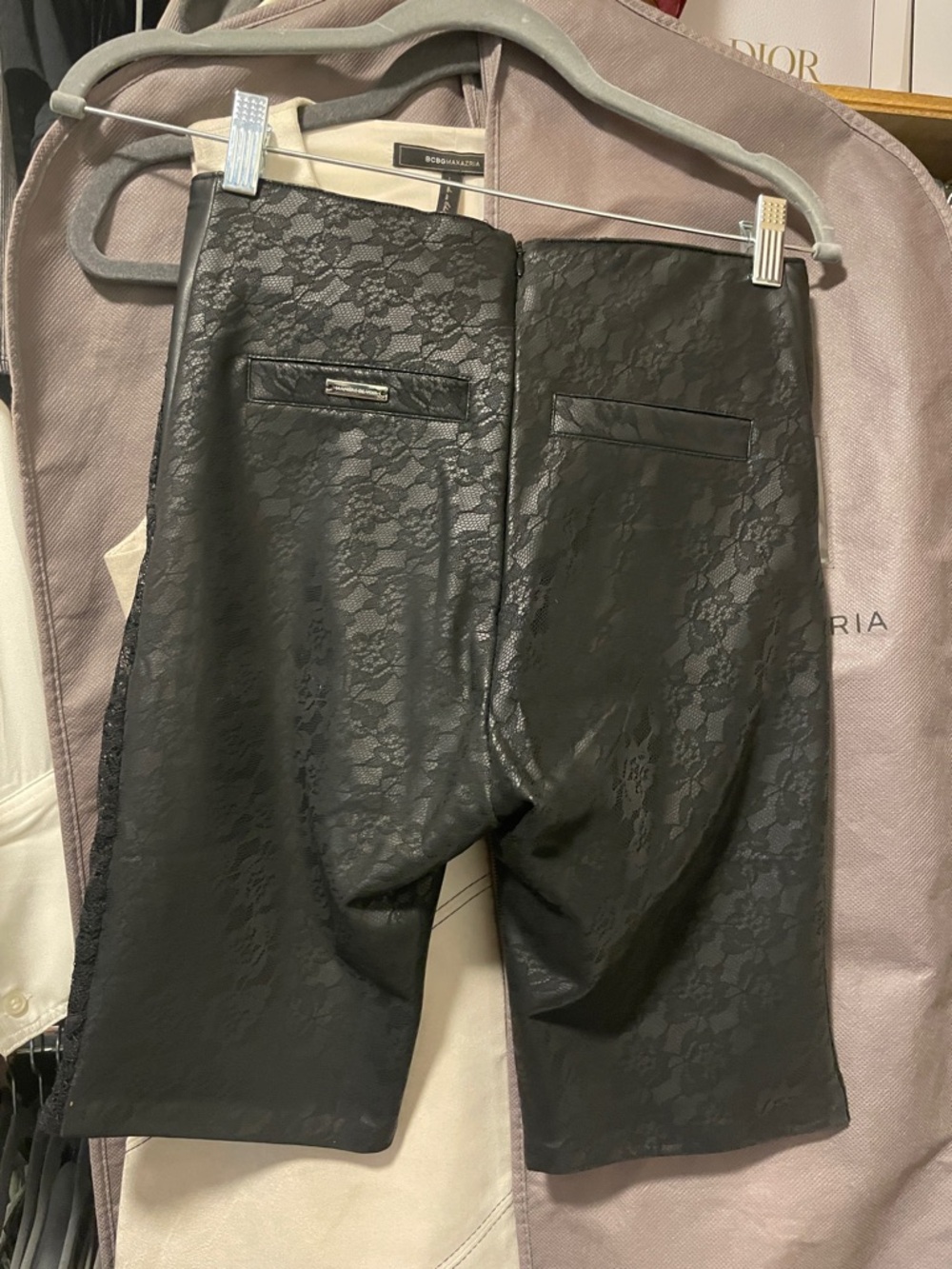 Maniere De Voir Black Lace-Panel High-Waist Bike Shorts - Picture 6 of 6